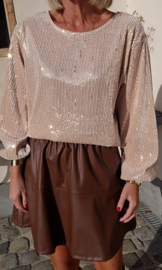 PAM pu skirt chocolat