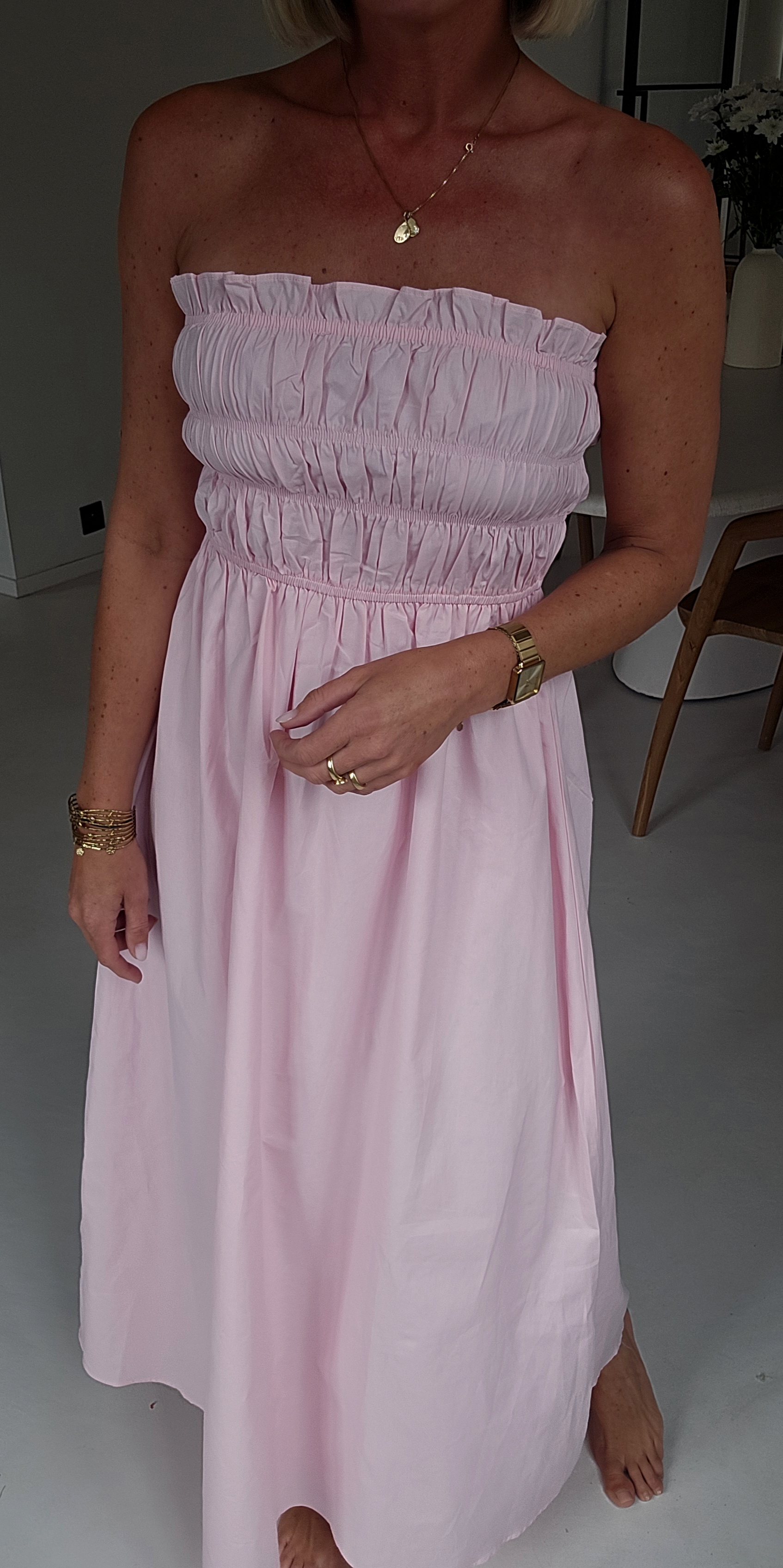 BENTHE bustier dress soft pink