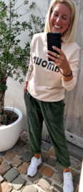 MAE velours paperbag pants khaki