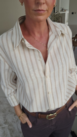 AMBER striped shirt beige