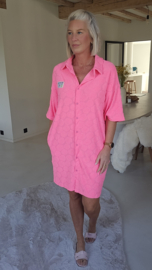 TULUM sponge dress neon pink