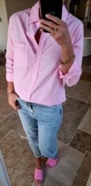 AVA basic cotton shirt pink