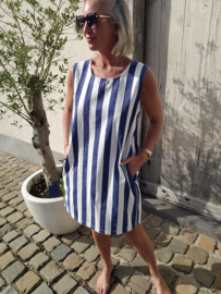 ANOUCK striped denim dress navy