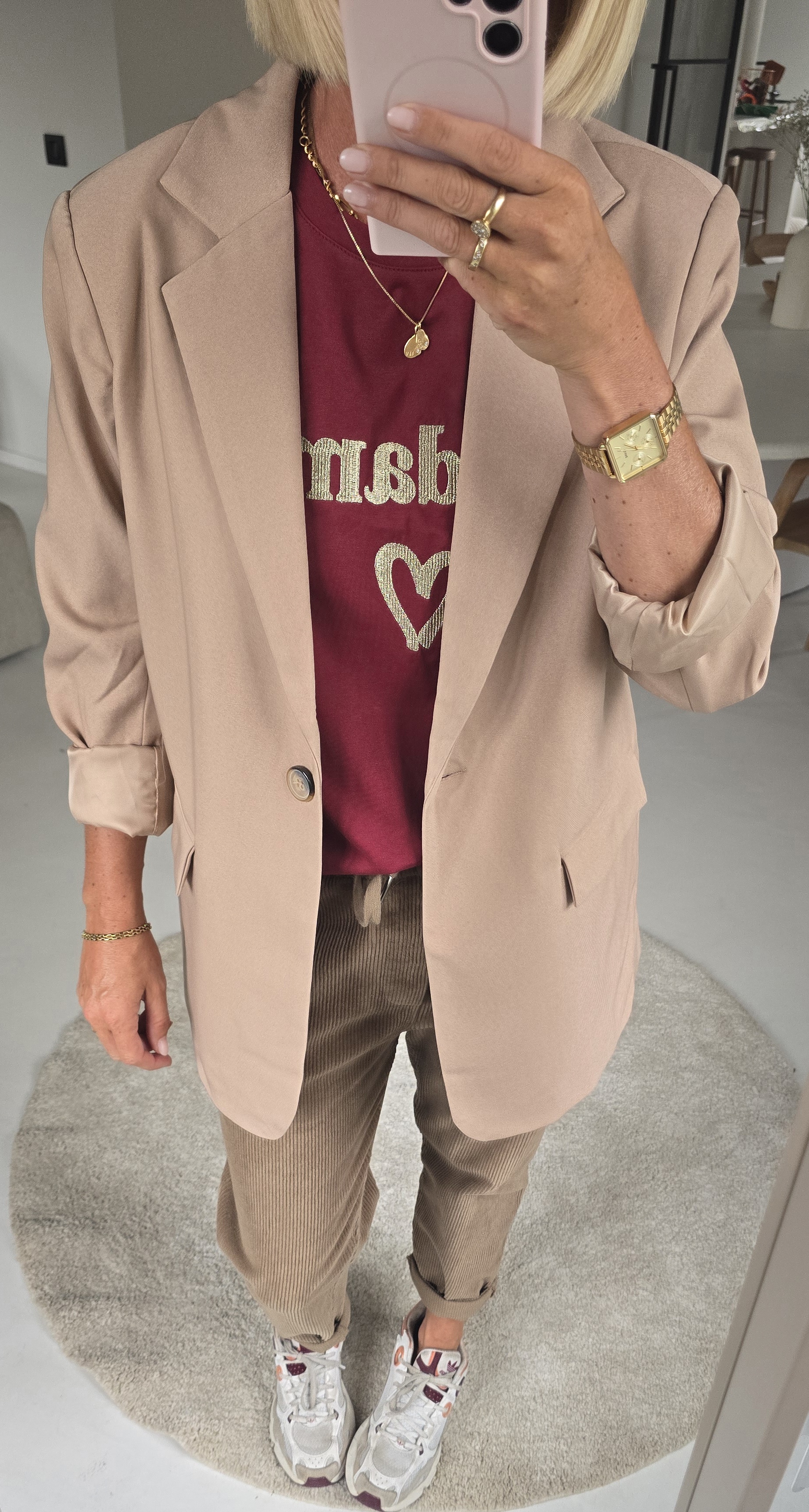 MADAME cotton T-shirt burgundy