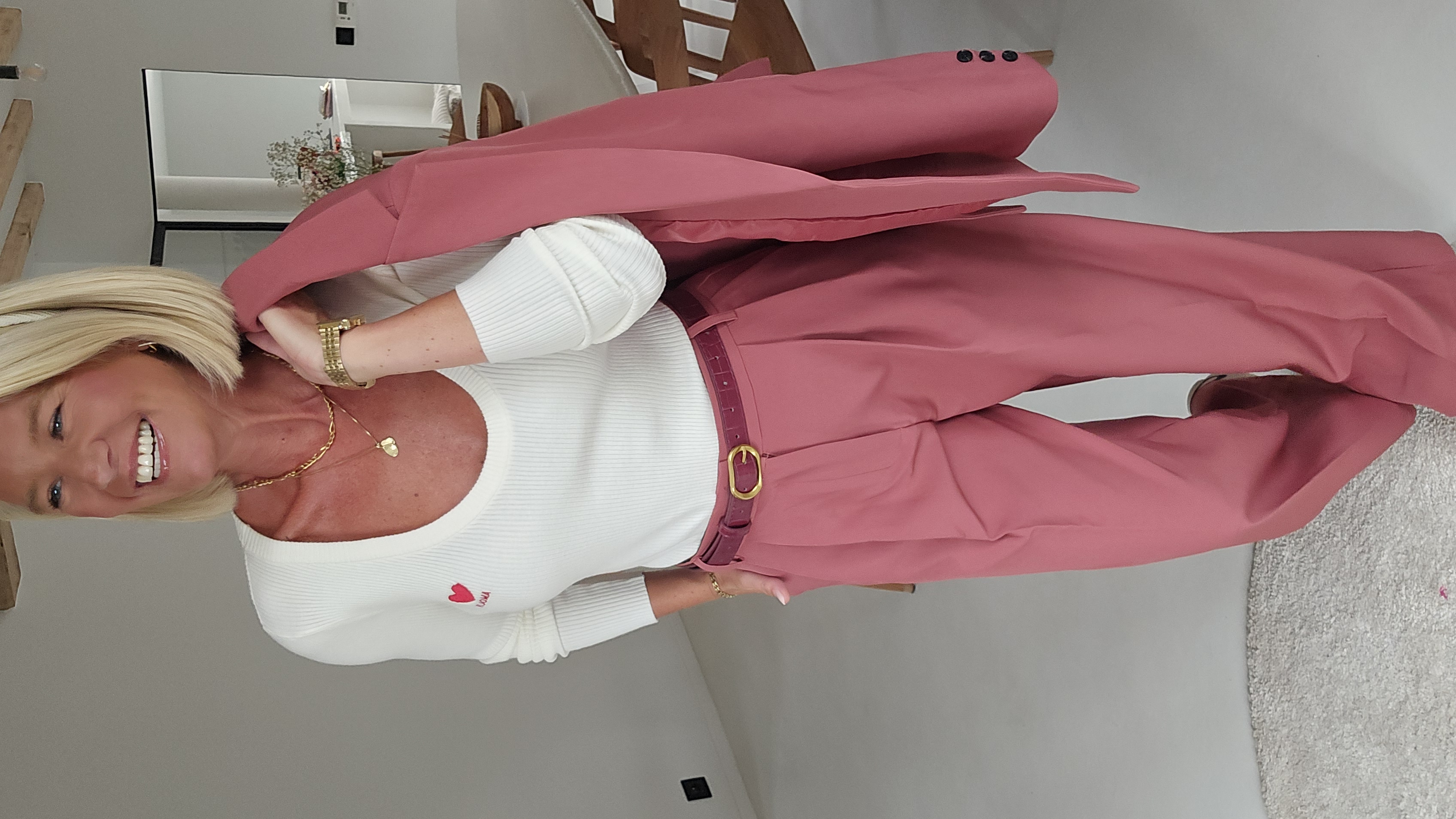 BILLIE-JEAN suit pants old pink