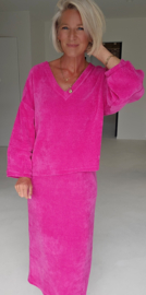 MANDA velvet set fuschia