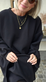 ROBYN maxi sweatshirt fleece dress black