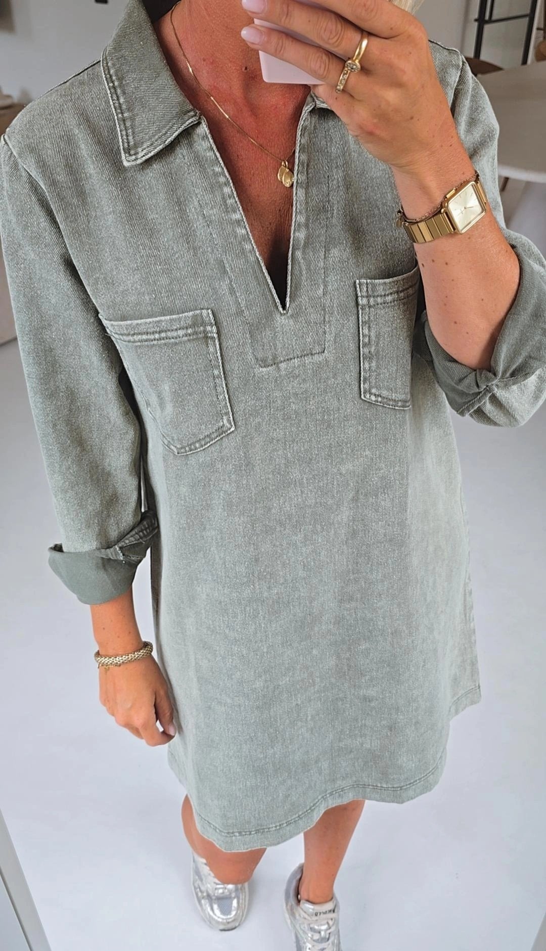 THE PERFECT JEANS 2 longsleeve dress khaki
