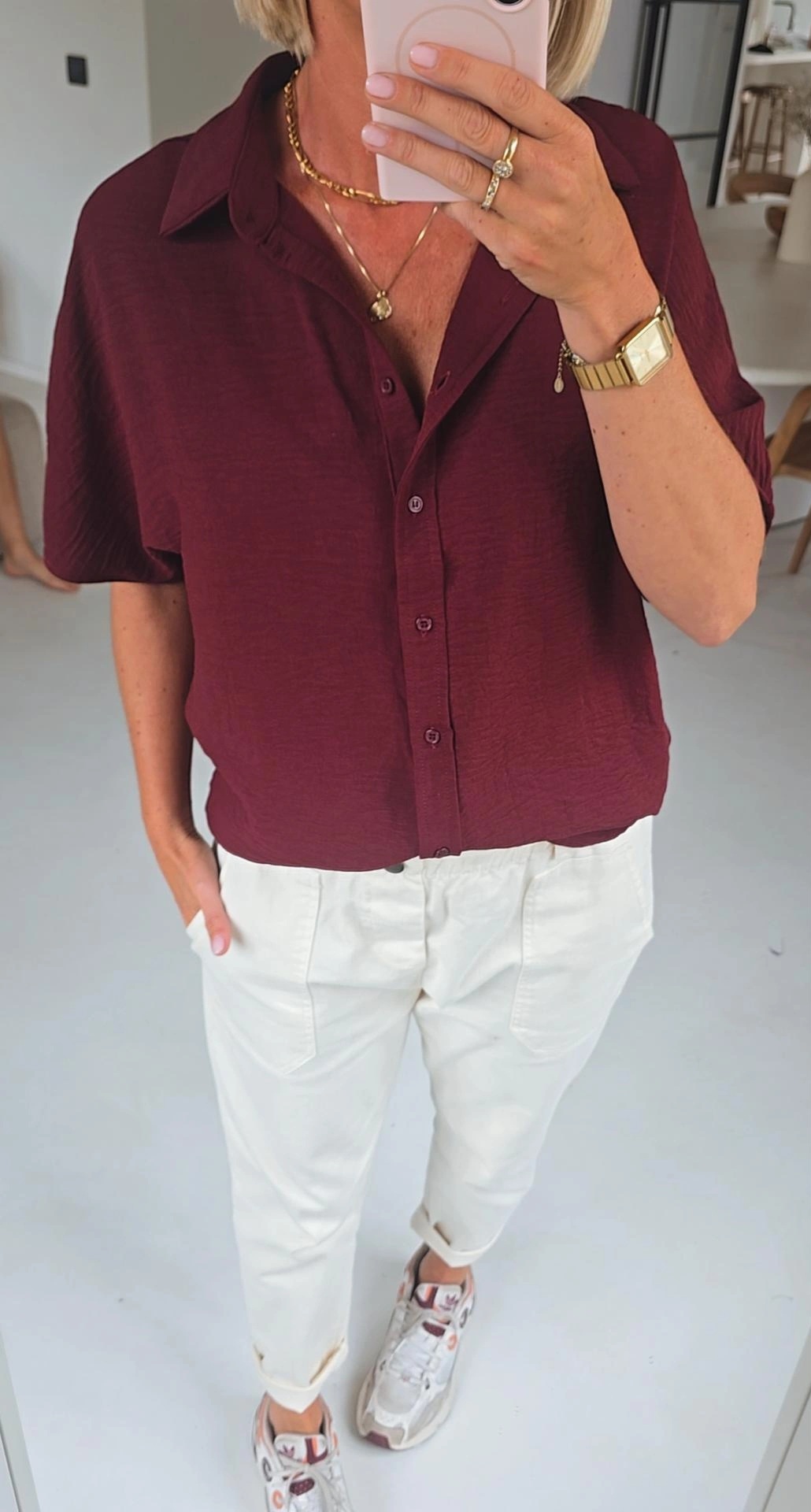 MIA short-sleeved shirt burgundy