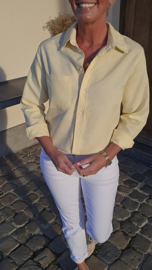 AVA basic cotton shirt soft yellow