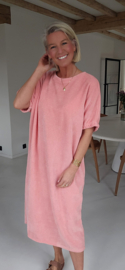 MANDIE soft velvet maxi dress pastel peach