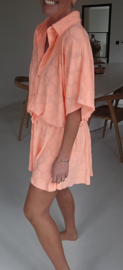 BEACH TIME terry set neon coral