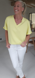 BRIA short-sleeved v-neck sweatshirt fresh yellow