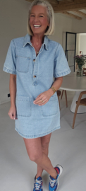 THE PERFECT JEANS dress short-sleeved soft blue