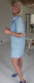 THE PERFECT JEANS dress short-sleeved soft blue