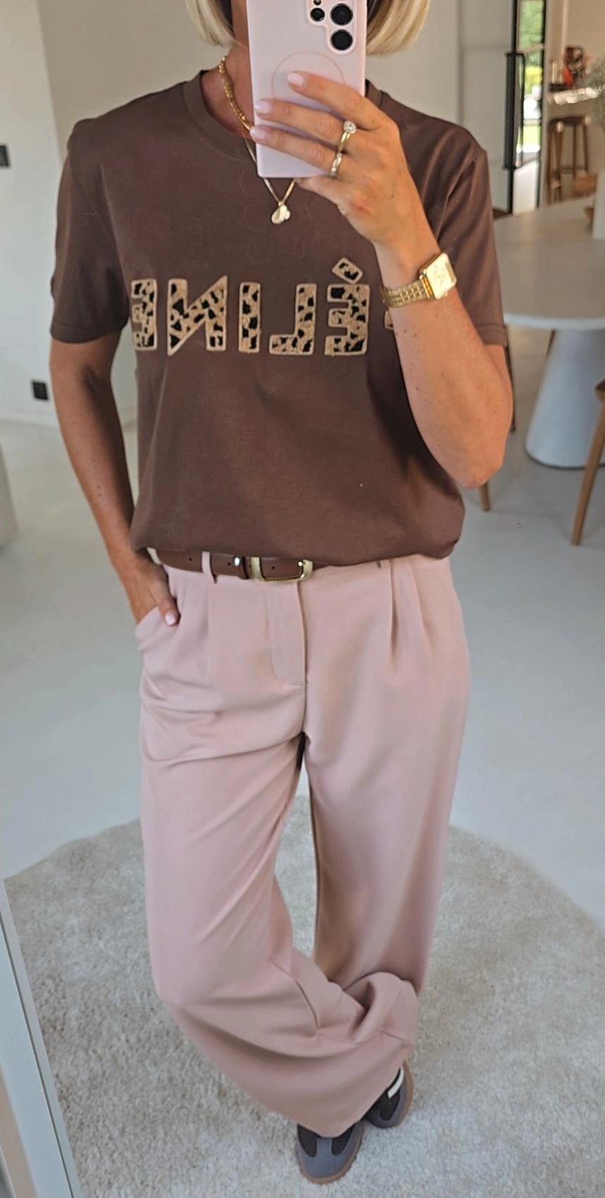 FÉLINE cotton T-shirt chocolat