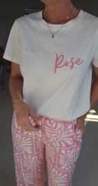 LA VIE EN ROSE cotton T-shirt white