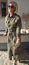 LAURIE maxi jeans dress khaki