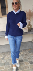 SILA striped shirt knit melêe navy