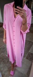 RHEA maxi shirt dress pink