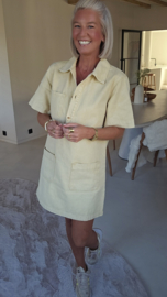 THE PERFECT JEANS dress short-sleeved butter yellow
