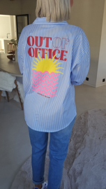 OUT OF THE OFFICE striped shirt blue