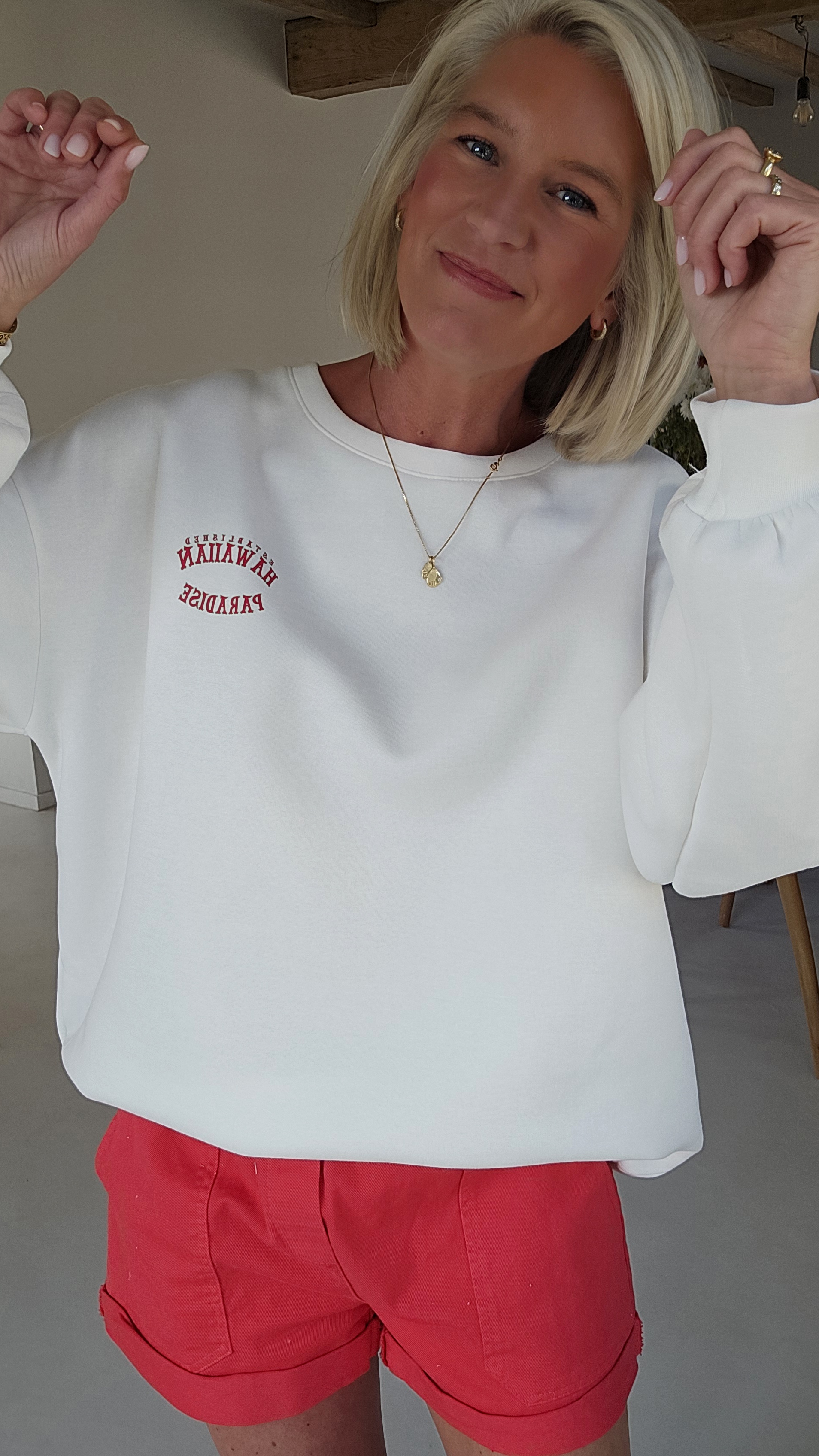HAWAIIAN PARADISE sweatshirt white