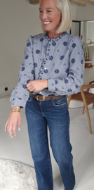 INTE romantic blouse vichy navy