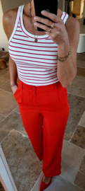 BASIC cotton striped top red