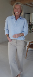 CAMILLE summer shirt knit pastel blue