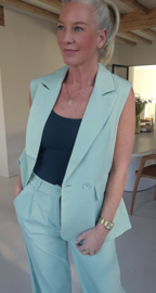 LISAN long sleeveless blazer soft mint