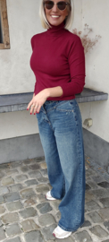 BASIC viscose turtleneck knit burgundy