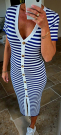 CATE striped maxi knit dress royal blue
