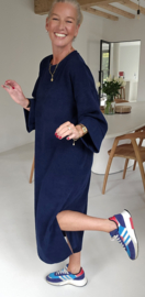 MANDU soft velvet maxi dress navy
