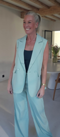 LISAN long sleeveless blazer soft mint