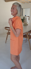 THE PERFECT JEANS dress short-sleeved soft neon orange