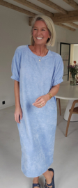 MANDIE soft velvet maxi dress pastel blue