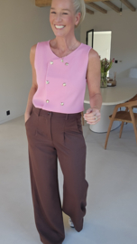 BENEDICTE loose wide leg pants chocolate