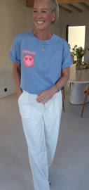 HAPPY cotton T-shirt blue