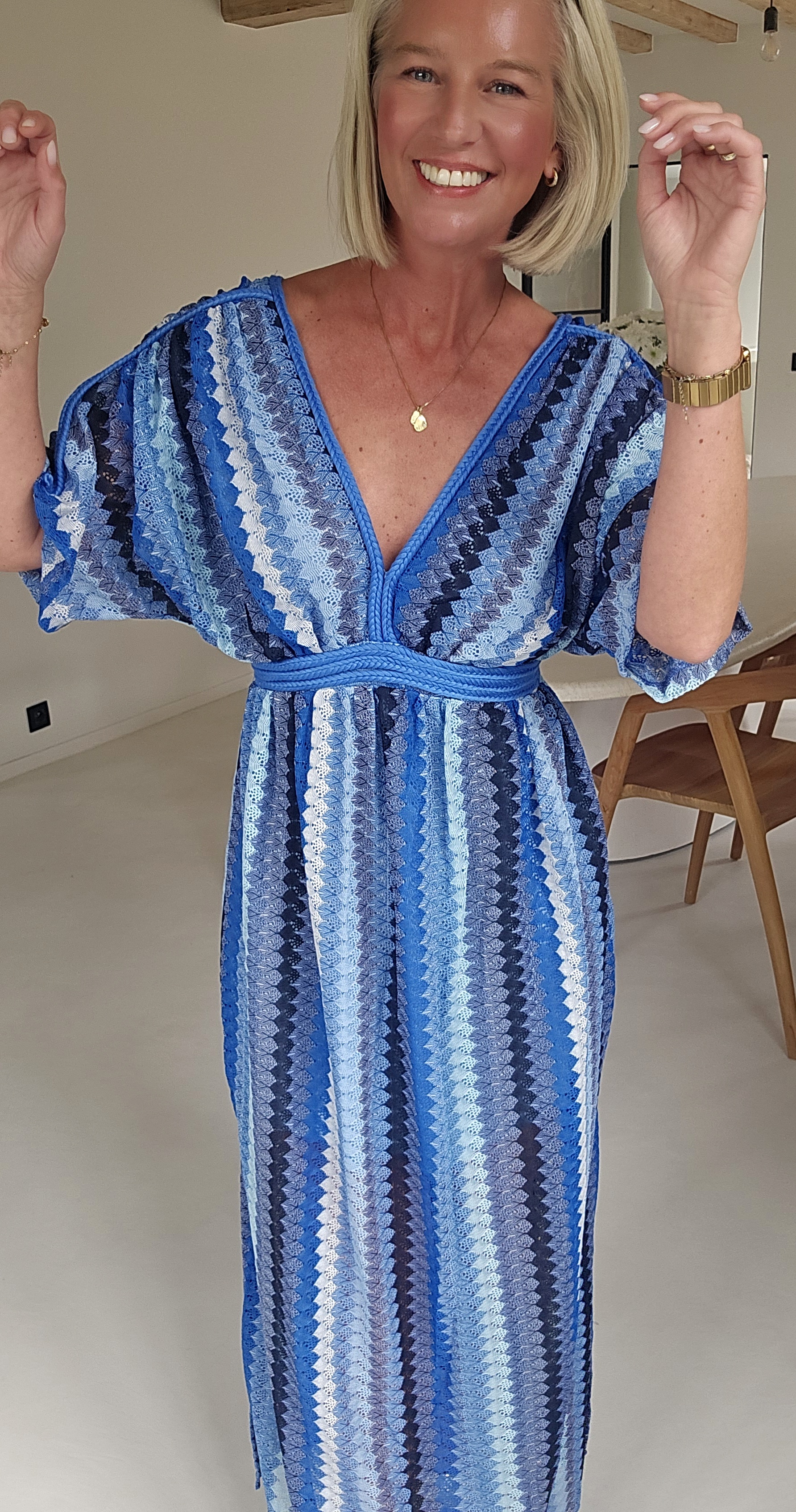 CANDICE maxi crochet dress kobalt blue