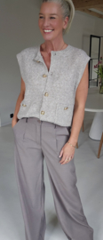 TESSA sleeveless knit cardigan soft taupe