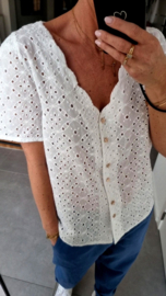 CLODINNE cotton blouse white
