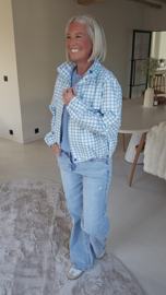 SPRING check jacket blue