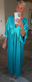 PARTY AND SHINE loose maxi dress turquoise curvy line