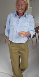 MALOU cropped shirt blue
