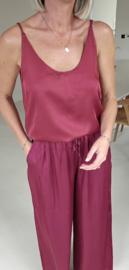 SALLI satin loose pants burgundy