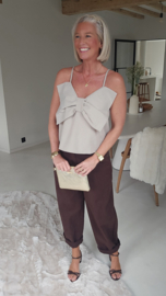 SOFT BOW top soft taupe 