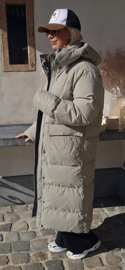 TAMMIE maxi winter puffer coat soft taupe