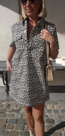 LEO shorter jeans dress beige