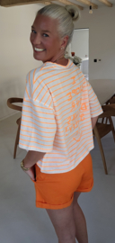 I HOPE YOUR DAY WAS SMILEY T-shirt neon orange